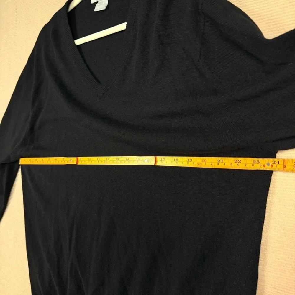 Stafford Executive Mens Black 100% Cashmere V-Neck Sweater Size Large L Pullover